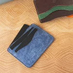 handmade blue leather wallet