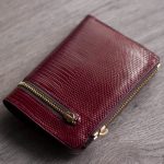 red luxury travel wallet