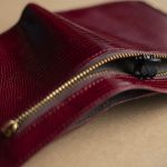 red leather zipper wallet