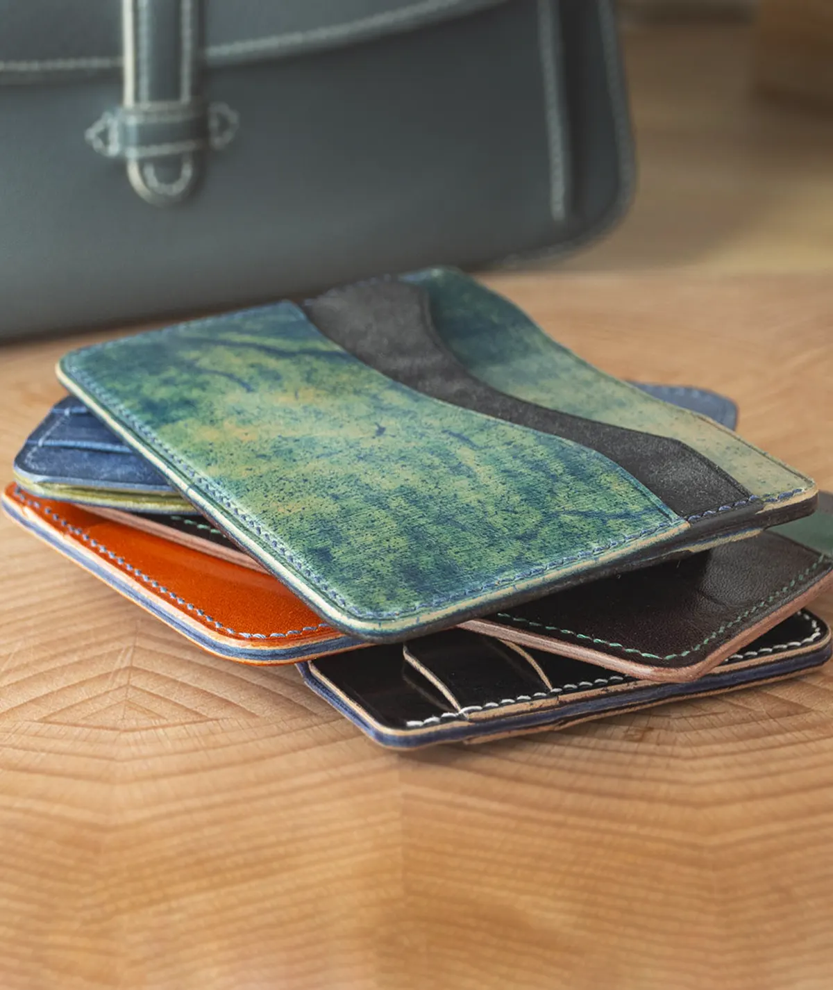 marbled shell cordovan wallet