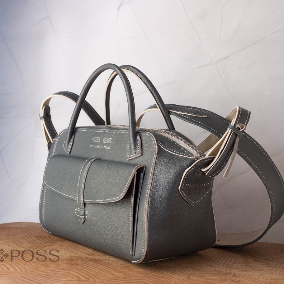 handcrafted luxury gray handbag