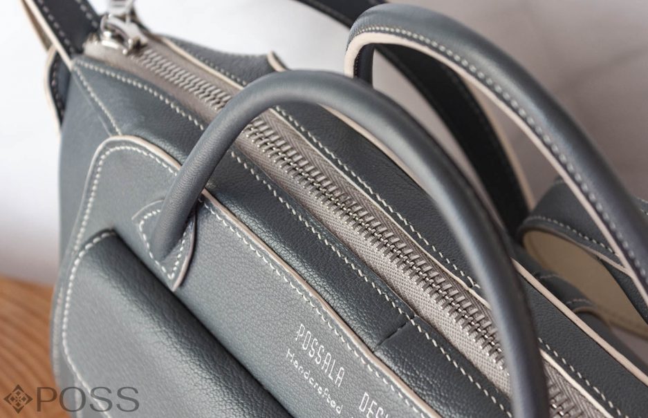 luxury gray handcrafted purse