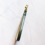 emerald green leather keychain 
