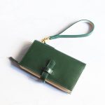 custom leather long wallet with wristlet