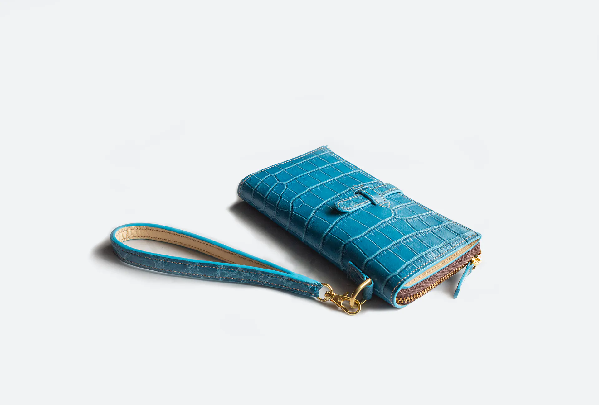 blue luxury long wallet