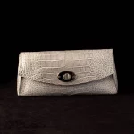 elegant gray handmade clutch wallet alligator
