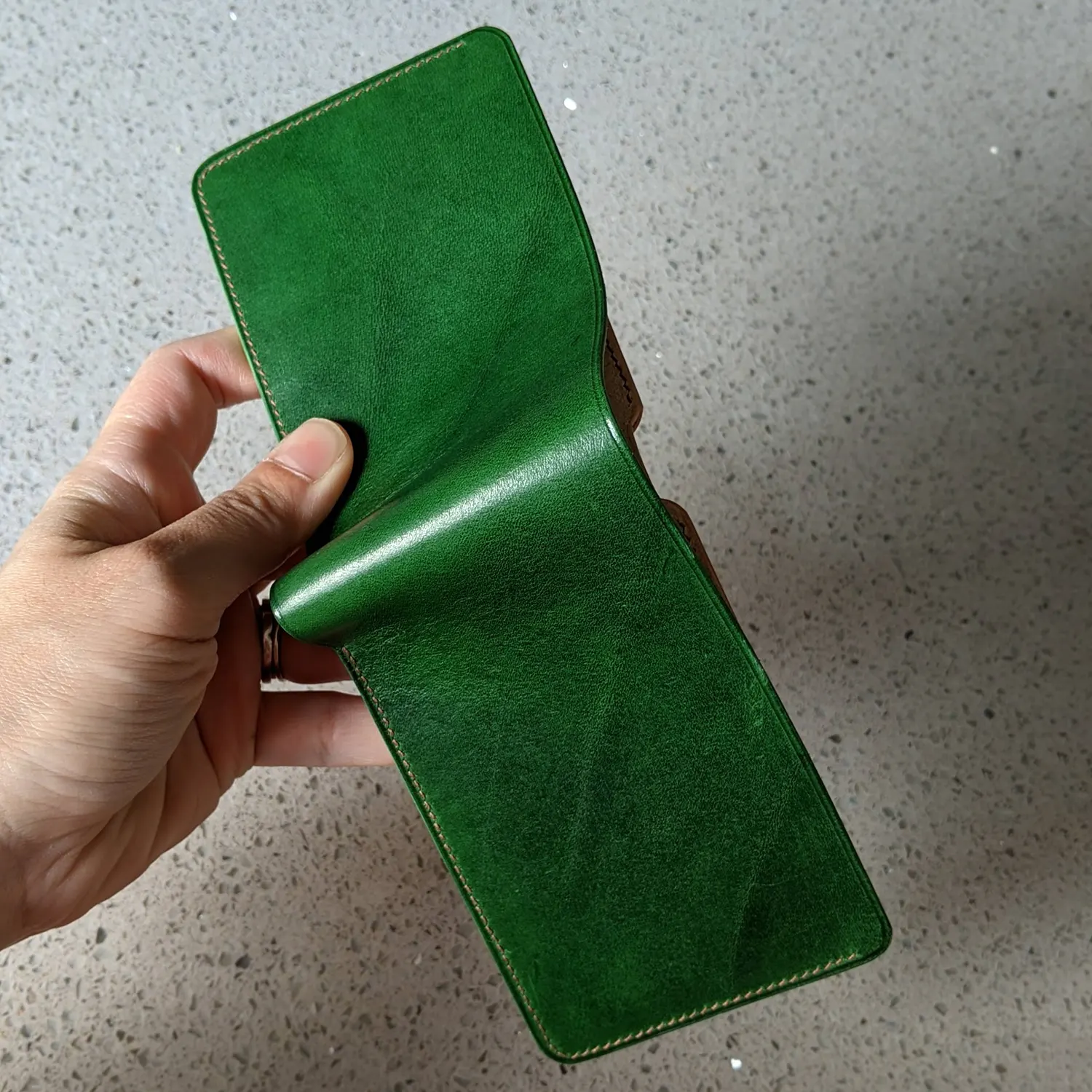possala designs natural leather emerald green wallet
