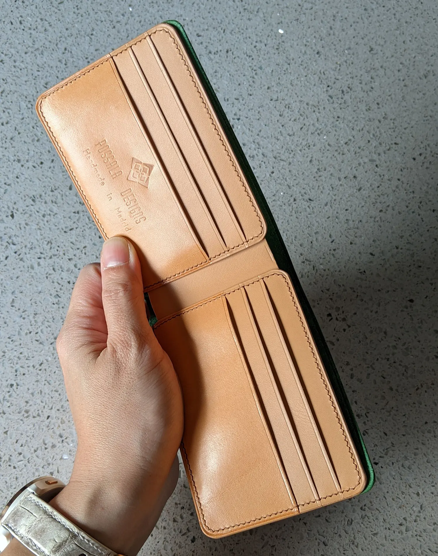 possala designs natural bifold leather wallet
