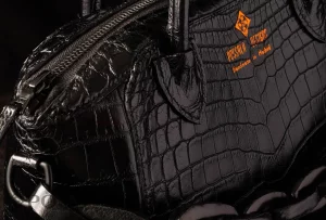 black luxury handbag leather crocodile