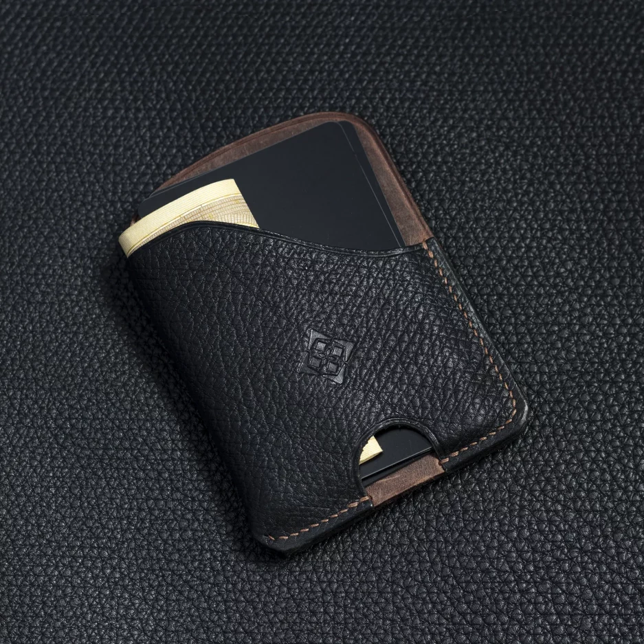 possala designs handmade dedal leather card wallet