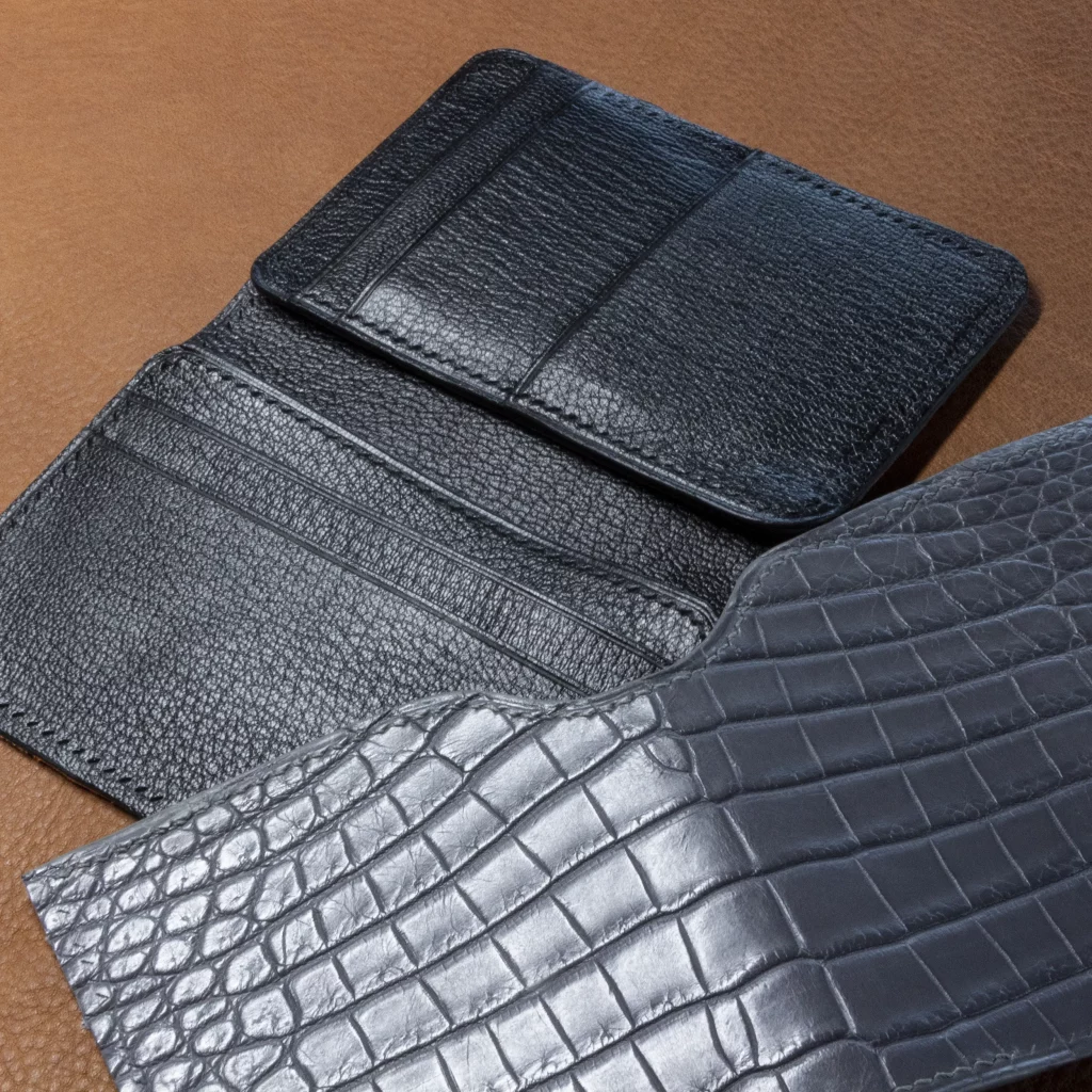 possala designs black gray handmade leather wallet