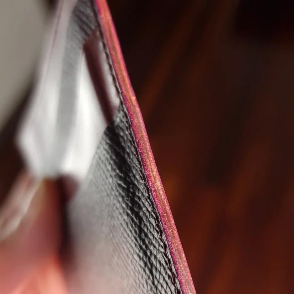 possala designed handmade leather wallet burnished edges