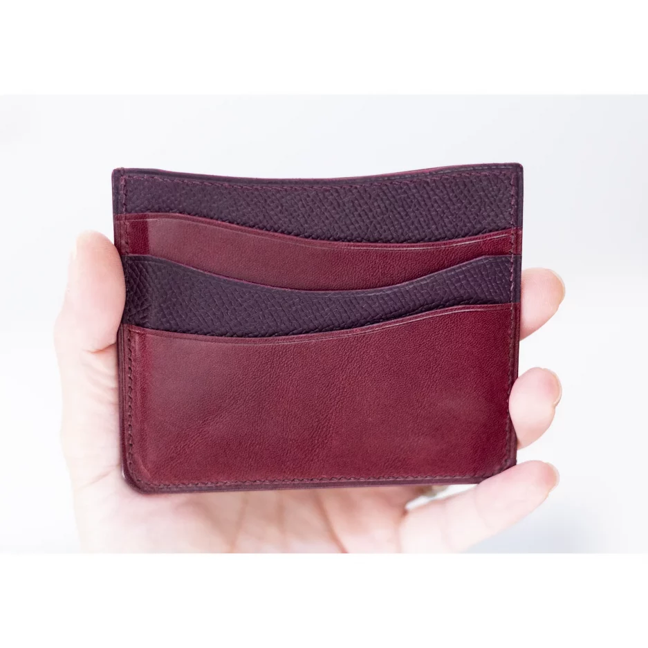 possala designs handmade burgundy leather card wallet