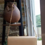 possala designs handmade in asturias beige calfskin structured flap baguette bag with gold plated hardware