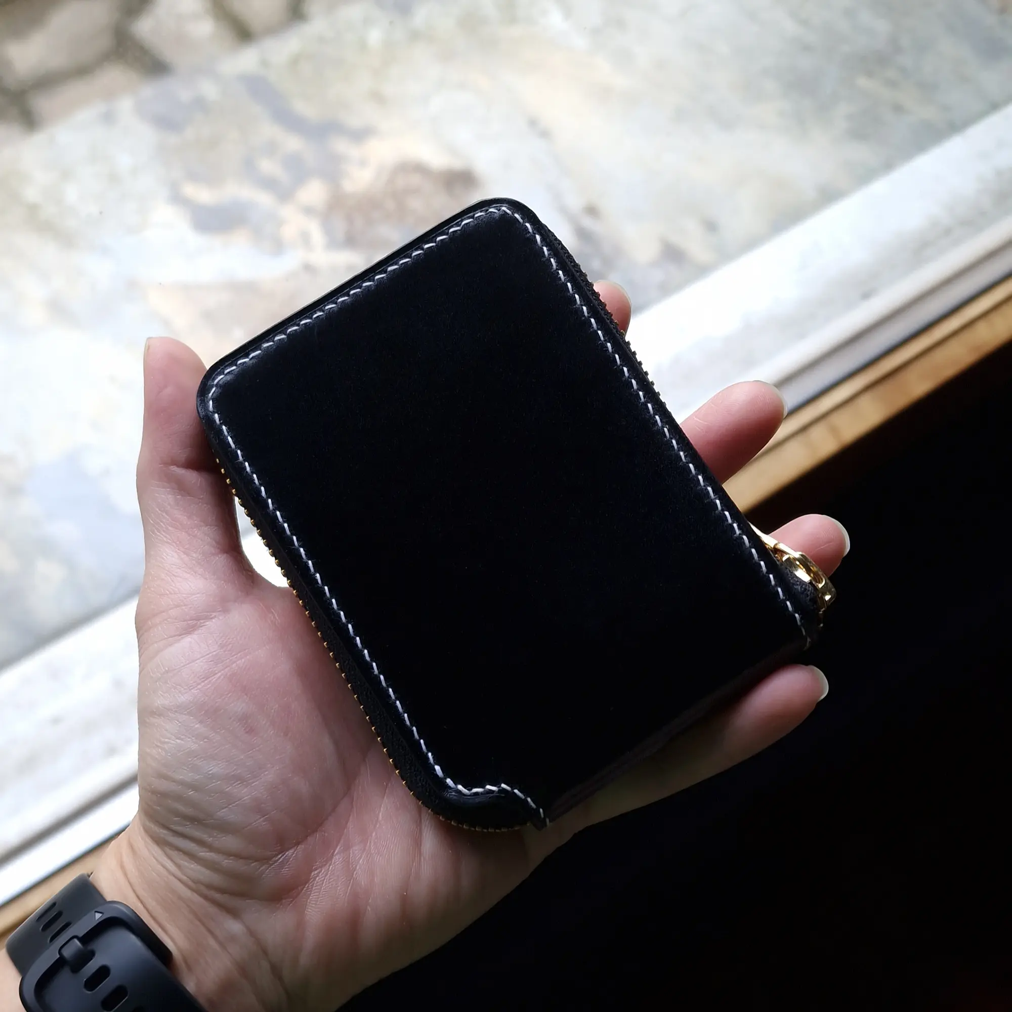 possala designs zipper bifold wallet shell cordovan italian vegetable tanned leather YKK Excella